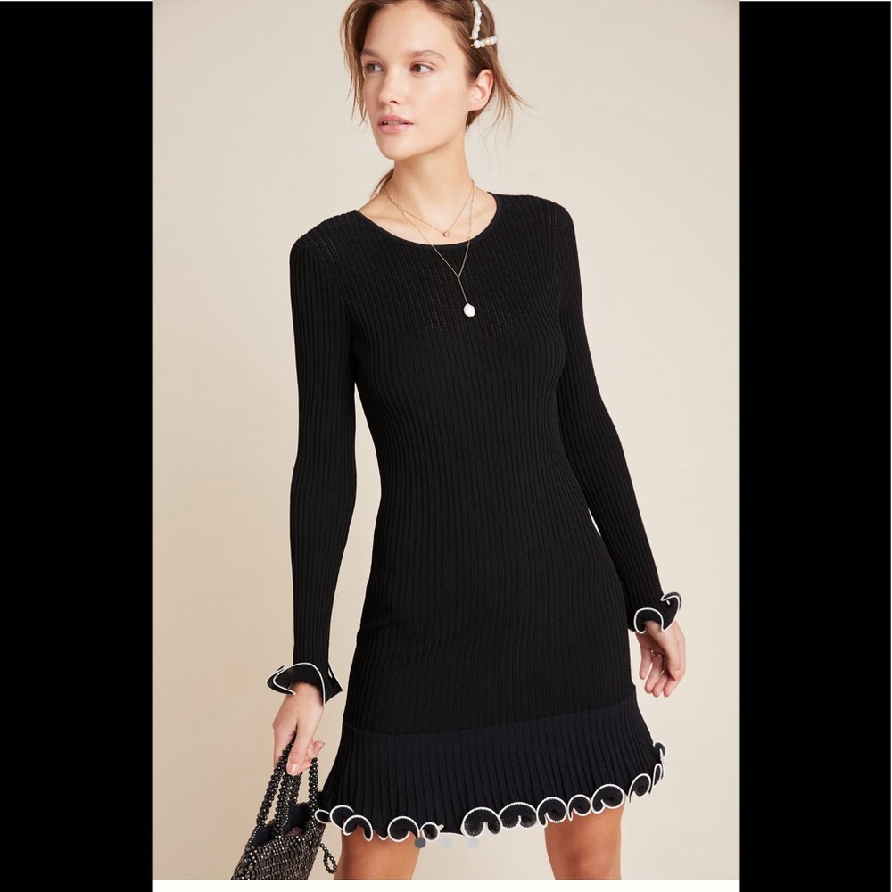 ANTHROPOLOGIE NWT MONIQUE LHUILLIER SONA KNIT MINI DRESS 🖤